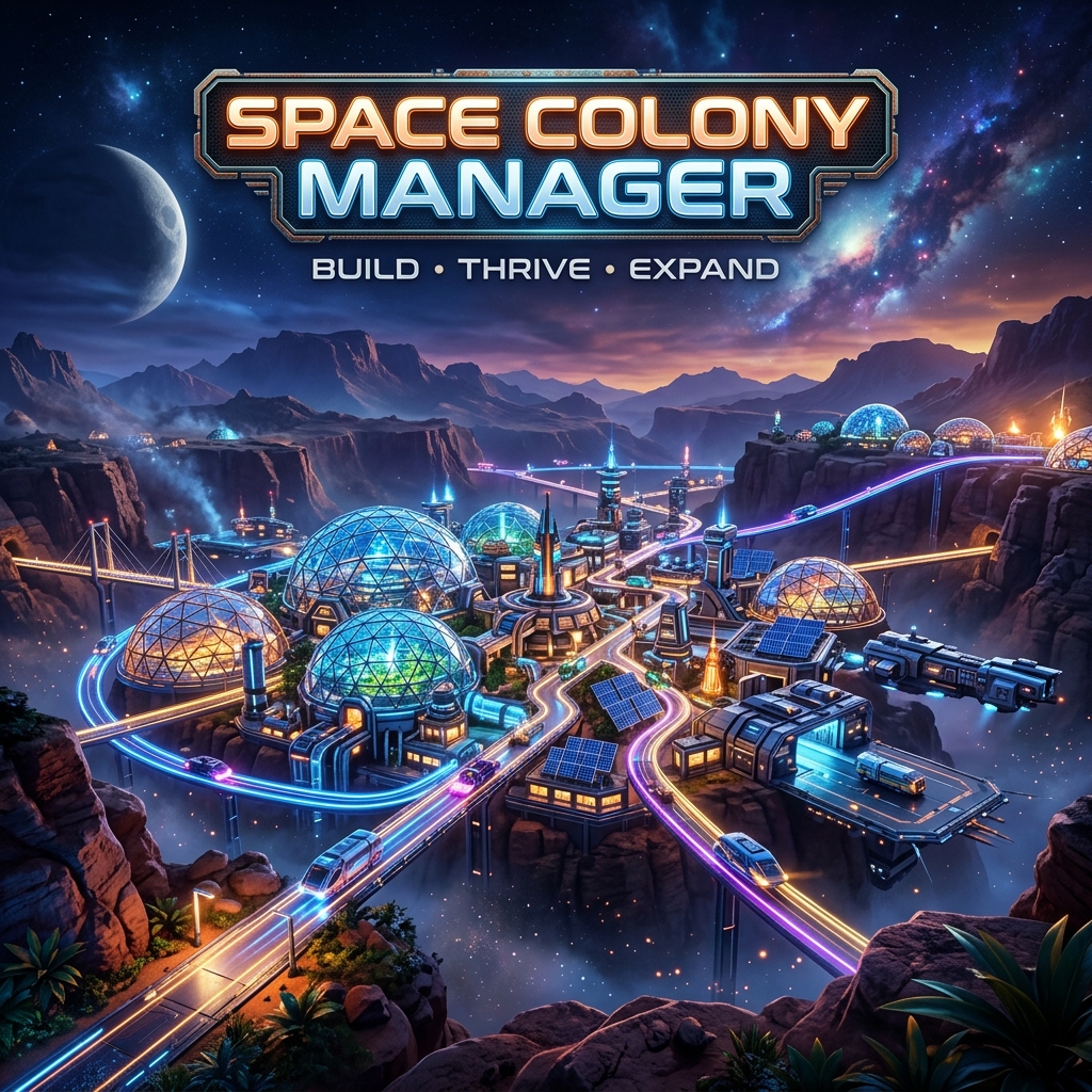 Space Colony Manager — casual game