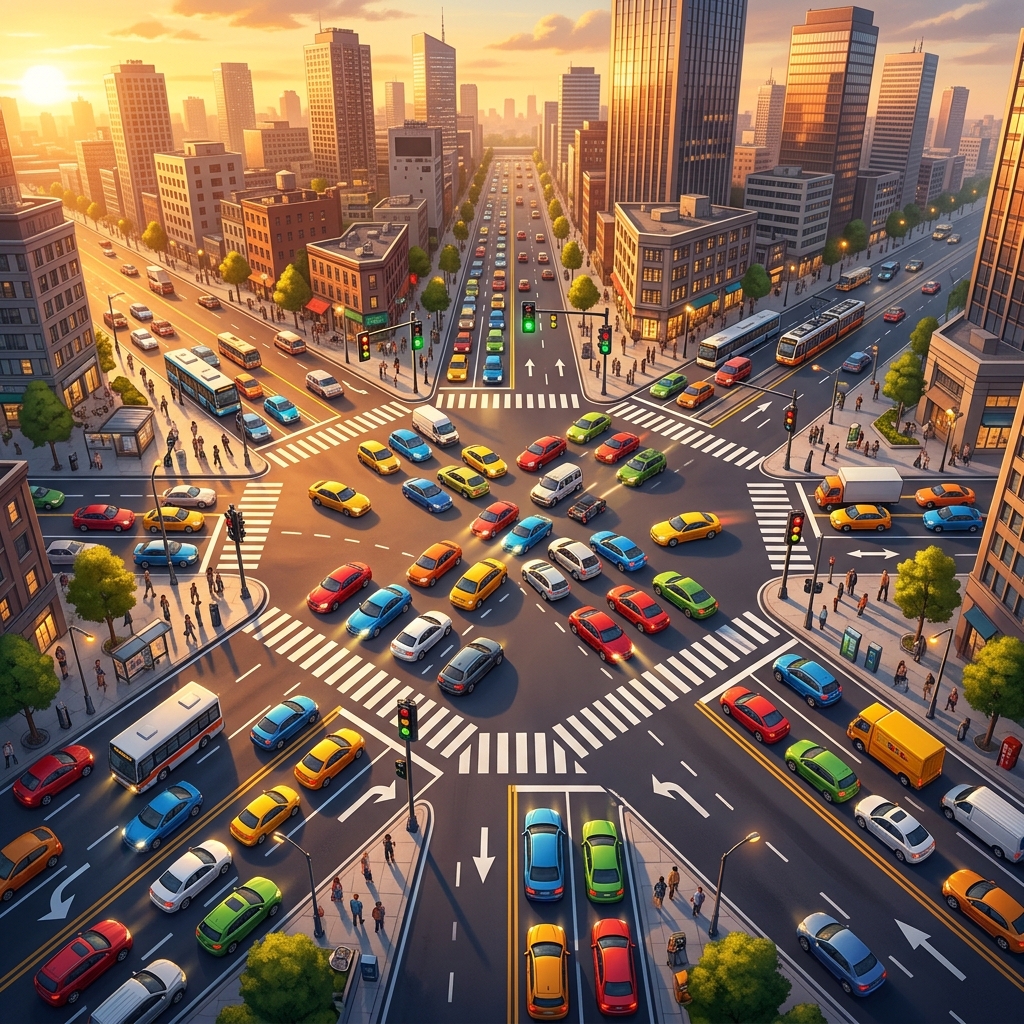 Traffic Rush Control — casual game